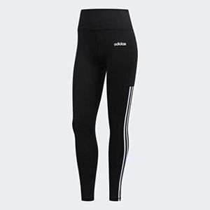 Adidas 3 Stripe 7/8 High Rise Legging, Large, Black/White WITH POCKET!